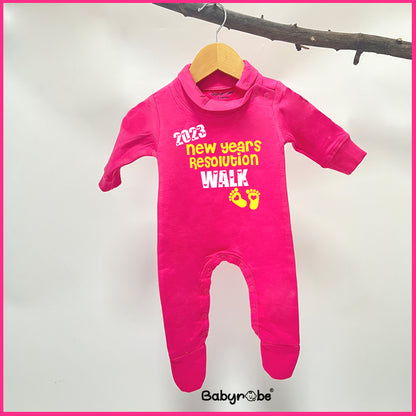 "Personalized baby Weellon Jumpsuit for New years Resolution with custom name."
