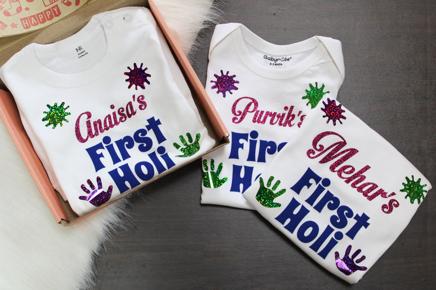 Baby's  FIRST HOLI (Custom Name)